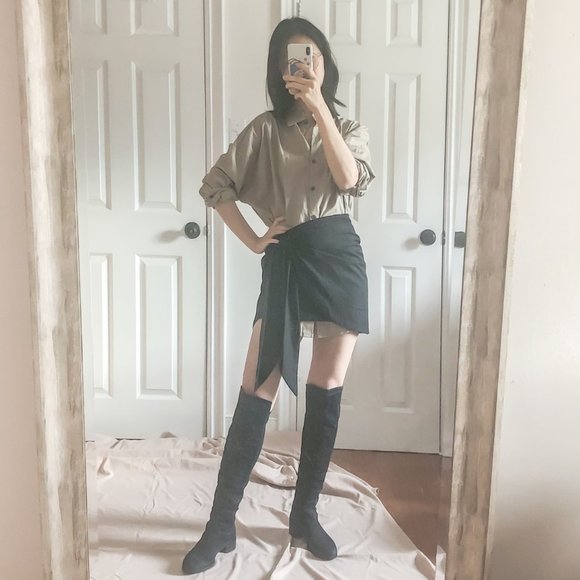 Browns Couture Suede Over-the-knee Boots in Navy - Picture 10 of 11